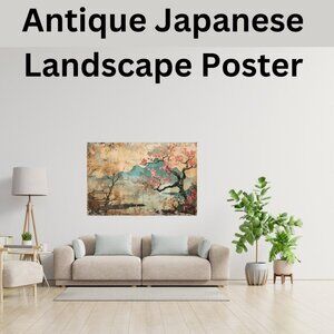 Antique Japanese Landscape Poster – 18"x24" Premium print 🌸🏯
